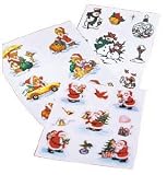 VINYL WINDOW CHRISTMAS STICKERS PACK OF 3 SHEETS 100MM APPROX C104