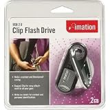 2GB USB 2.0 Clip Flash Drive with Carabineer & Rubberized Shell