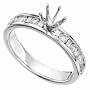14K White Gold Chic Diamond Engagement Ring, Semi-Mount Setting