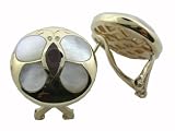 White Mother Of Pearl and Black Jade Butterfly Contour Earrings with Diamonds, 14k Gold