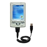 Coiled Power Hot Sync and Charge USB Data Cable w/ Tip Exchange for the Asus MyPal A620BT - Gomadic Brand
