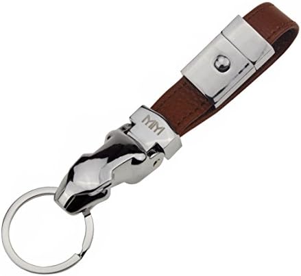 MIYI Genuine Leather Key Chain Elegant KeyChain Useful Key Holder Detachable Key System Strong &amp; Simple Key Ring Smart Key Holder ( Brown+Jaguar)