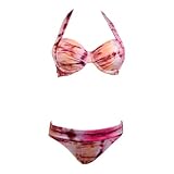 Underwire Bikini Set Pink Tie Dye Top Scoop Bottom