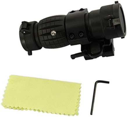 HawksTech New Quick Release 3x Magnifier Tactical Scope Sight with QD FTS Mount Base for 20mm Weaver Standard Rail