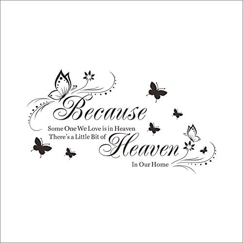 "Because Some One We Love Is in Heaven, There's a Little Bit of Heaven, in Our Home" Gangsta Girls Waterproof Removable Wall Stickers for Bedroom Living Room Corridor Background