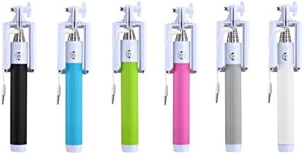 Selfie Stick, Monopod, WIRED, Built-in Remote Shutter [Battery Free] for Apple/Android Dual Mode Integration: iPhone 6s,6s Plus, 6,6 Plus, 5S,5C,4,4S,3GS,3,2, Samsung Galaxy S6,S5,Note5 (Grey)