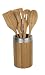Ambiance Nature - 505222 - Porte Ustensile - Bambou / Inox + 5 Ustensiles - Bambou Spatule + 2 Cuill