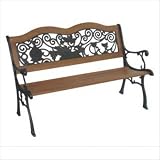 DC America SL2006-WT - Wine Tasting Park Bench - Cast Iron Frame and Hardwood Slats - Rust Resistant Bronze Finish