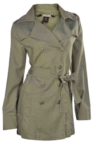 Billabong Women's Mock Double Breasted Jacket-Light Olive Green