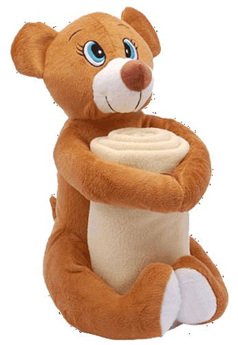 411yLpjjCNL 12 Plush Brown Teddy Bear and Soft Baby Blanket Set