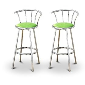 2 Green Glitter Vinyl Chrome Swivel Bar Stool Barstools by The Furniture Cove
