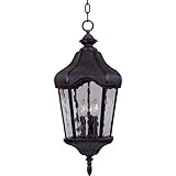 Maxim Lighting 40279WGOB Garden Vivex 3-Light Outdoor Hanging Lantern, Oriental Bronze Finish with W