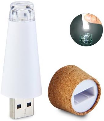 Unikey Suck Cork Shaped Rechargeable Bottle Light LED Stopper Turns an Empty Bottle into a Light Bulb - WHITE