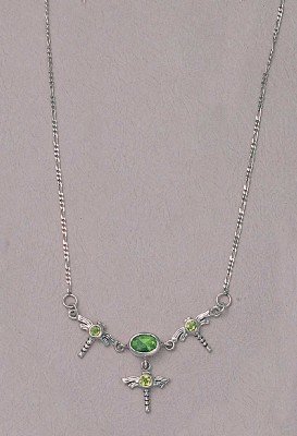 Click here to buy 3 Dragonfly Necklace with Peridot.