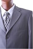 Men's Single Breasted 3 Button Grey Super 150's Wool Feel Dress Suit, CLEARANCE!!!