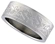 Stainless Steel 5/16 in. (8 mm) Flat Band w/ Dragon Pattern (Available in Sizes 7 to 14)