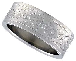 Stainless Steel 5/16 in. (8 mm) Flat Band w/ Dragon Pattern