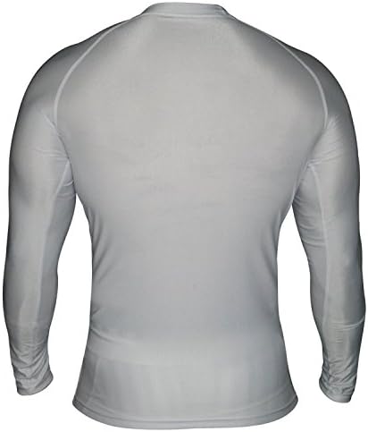 MMA - Rash Guard for Men Compression, Workout &amp; UV/SPF Sun Protection Shirt - Thin (M - US Small, White)