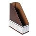 Open Back Corrugated Cardboard Magazine File, 4 x 9 x 11-1/2, Wood Grain, 12/Ctn