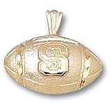 North Carolina State S NC Football Pendant (Gold Plated)