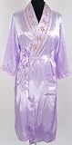 Stickerei Satin Nachtw&Atilde;&curren;sche Pyjama Robe Lila Damen