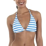 Mossimo Black: Stripe Triangle Swim Top - Turquoise