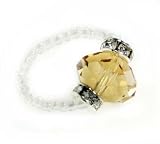 Topaz Single Band Solitaire Swarovski Crystal Ring