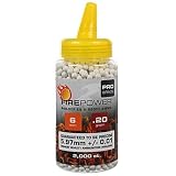 FirePower 2000ct Pro Grade w/ Round Feeder Bottle Airsoft BBs - .20g - White