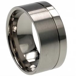 Titaniumringw/matteandshinypolish-Width:10mm-Size10