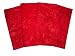 ArtisanStreet's Bright Carmine Red Design Two-Ply Batik Napkins Set of 4. Reversible Construction with Topstitching. Machine Washable, No Iron. Hand Crafted, Limited Edition.