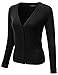 J.TOMSON Women's Basic Long Sleeve V-Neck and Round Neck Button Up Knit Cardigan