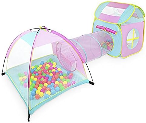 KEden Kids Pop Up Play Tent Toy Tent Set with Tunnel, Play Ground, Room, Children Play Hut Game House for Christmas Gift