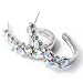 Silvertone Aurora Borealis Rhinestone Half Tear Drop Hoop Earrings Fashion Jewelry