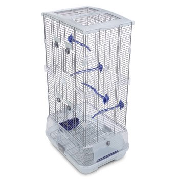 Vision Small Bird Cage S02 19x15x33in. Small Wire Double Height Blue Perches Food/Water Dishes  Vision 83210