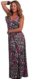Designer Multi Color Print Halter Surplice Womens Long Maxi Dress