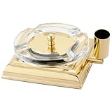 Image El Casco 23kt Gold Plated/Glass Cigar Ashtray
