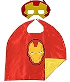 Superhero Cape and Mask Costumes For Kids SET - 4 Capes, 4 Masks, Stickers and Tattoos