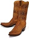 Lucchese 'N8388' Burnished Leather Cowboy Boots Mens - Camel