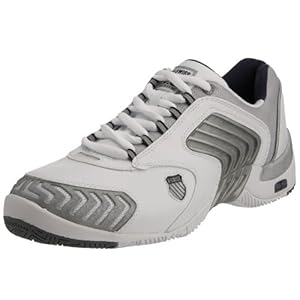 K-Swiss Men's Glaciator Tennis Shoe,White/Platinum/Navy,8.5 M
