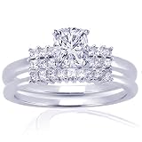 0.65 Ct Cushion Cut Diamond Wedding Rings Set VVS2 GIA