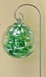 Green and White Hand-blown Glass Sun Catcher Gazing Globe with Shepherds Hook (6 inch)