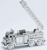 SILVER FIRE TRUCK CLOCK