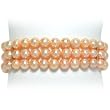 HinsonGayle Triple Strand 7-8mm Pink Baroque Pearl Stretch Bracelet