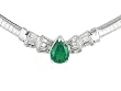 14K White Gold Emerald and Diamond Necklace