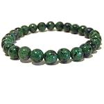 Azurite Malachite Bracelet 01 Stretch 8mm Green Blue Round Gemstone