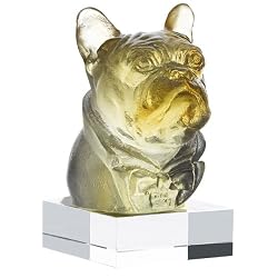 Daum Glass - Animal Collection - Charles Junior French Bulldog - Amber