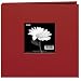 Book Cloth Cover Postbound Album With Window 8-Inch by 8-Inch, Burgundy