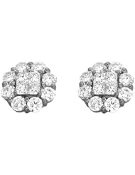14k White Gold Diamond Earring, Best Quality Free Gift Box Satisfaction Guaranteed