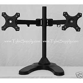 Dual Freestanding Monitor Stand holds monitors up to 24" widescreen. Uses standard Vesa mount.