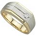 0.12 Ct. Round Brilliant Cut Diamond, 14Kt. Two Tone Gold. Diamond Solitaire Men's Ring